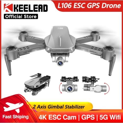 KEELEAD L106 Pro camera drone with 2 Axis Gimbal Camera 4K 5G WIFI GPS Mini drones Optical Flow RC Quadcopter VS sg907 pro dron