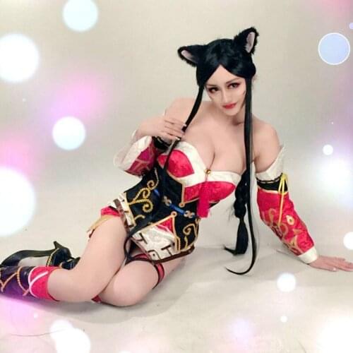 2018 LOL Game The Nine-Tailed Fox Ahri Cosplay Costume Ahri Dress New CG Version Halloween Costumes for Women