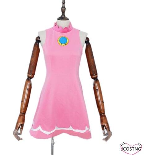Mario Tennis Princess Peach Cosplay Costume Cute Dress