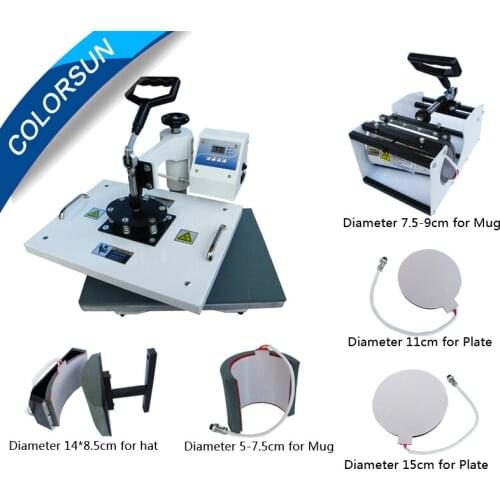 Multifunction 6 in 1 combo heat press machine sublimation printer