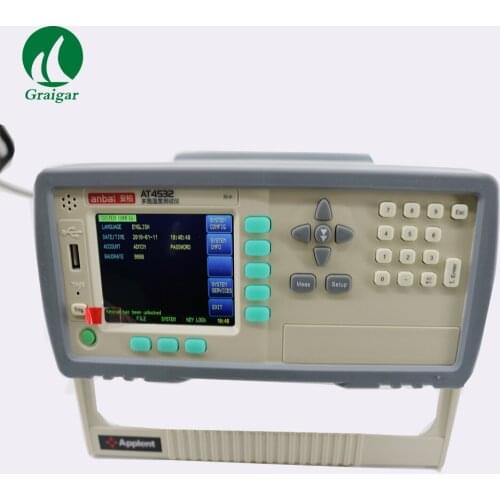 AT4532 Multi-Channel Temperature Meter TFT True Color LCD Display RS232C and USB Slaver Interface