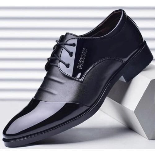 2021 Fashion Men Business Shoes Soft Leather Casual Shoes Brand Oxfords Mens Leather Shoes Black Classic Footwear A220