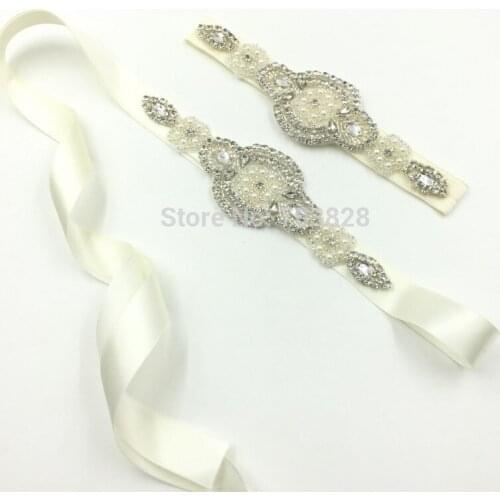 Crystal & pearls beaded Baby girls headbands with sash belt fashion clothing accessories Kids garments decoration [ICUTEKIDS]