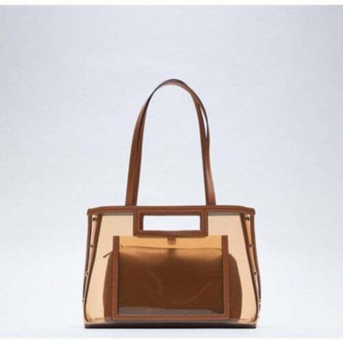 Luxury Transparent Jelly Womens Shoulder Handbags PVC Hollow High Quality Shopping Bag Combination Bags Bolsa Feminina Purse