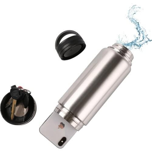 Stainless Steel Hidden Tumbler Water Bottle Stash Box Diversion Safe With Huge Storage