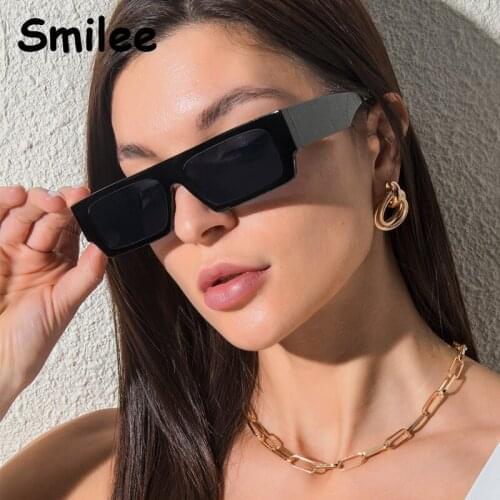 Simple Fashion Small Rectangle Sunglasses Women Summer UV400 Eyewear Luxury Brand Flat Top Square Sun Glasses Female Shades