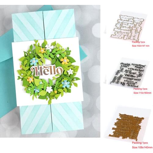 Thank You Hello You're a Greai Cutting Dies & Stamps & Stencil & Hot Foil Scrapbook Dariy Decoration Stencil Embossing