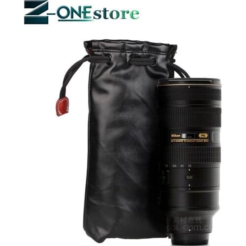 DSLR Camere Lens Bag Imitation Leather + Tomentum Protective Case Fits for Canon Nikon Sony Camer Lens Accessories