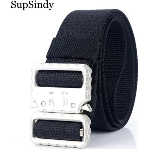 SupSindy men canvas belt Quick release Metal buckle nylon belts military Army multifunctional Training tactical belts male strap