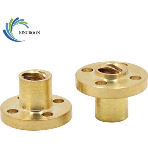 Trapezoidal T8 Screw Nut 8mm Copper Screws For Stepper Motor Lead Screw Diameter 10mm Pitch 2mm Brass 3D Printer Parts Guide