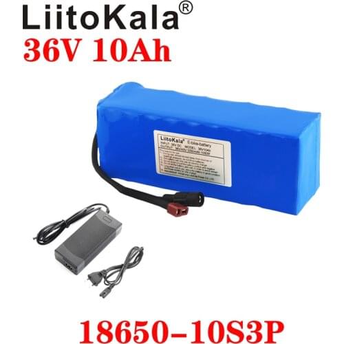 LiitoKala 36V Lithium battery 36V 10AH Electric Bike battery 36V 10ah 1000W Scooter Battery with 20A BMS 42V 2A charger