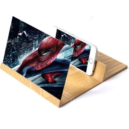 Video Amplifier Phone Magnifier Screen Magnifying Smartphone Holder Stand Telescopic Folding Wood Mobile Phone Screen Magnifier