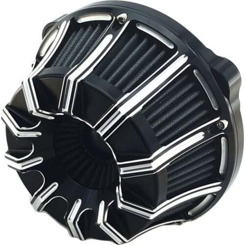 Air Cleaner Cnc Cut Filter Motorcycle Intake Kit Black for Harley Touring Street Road Glide 2008 - 2016 Softail 2016 - 2017 Dyna