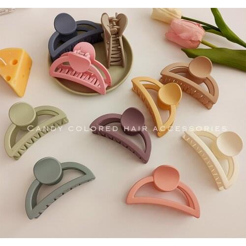 New Sweet Hair Claws Hairpin For Women Solid Color Vintage Claw Clip Large Geometric Hollow High Square Hair Accessories 2021