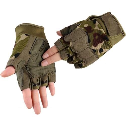 1 Pair Tactical Gloves Airsoft Sport Gloves Half Finger Type Military Men Combat Gloves Shooting Hunting Gloves
