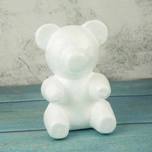 1PC 22cm Foam Ball Rose Bear Modeling DIY White Craft For Valentines Day Party Decoration Wedding New Year Supplies Gift