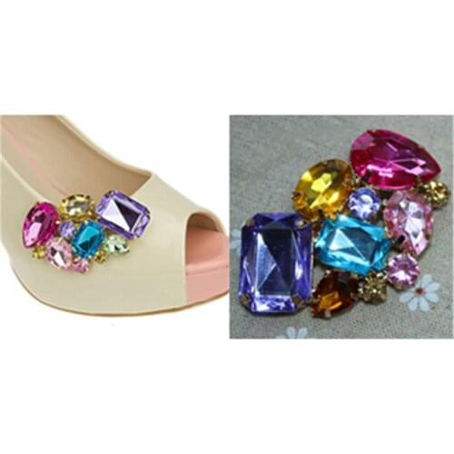 1 Pcs Women Shoe Decorations Clips Shoe Buckle Crystal Decorations Clips Shoe Charms Accessories New Fashion