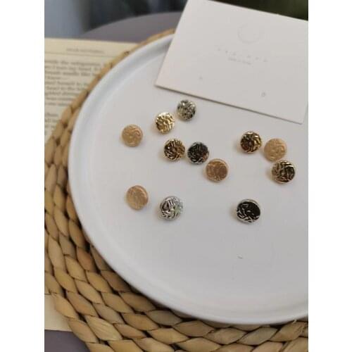 10pcs Gold Metal Shirt Sewing Buttons For Clothing Round Square Vintage Women Wedding Gift Decorations Accessories