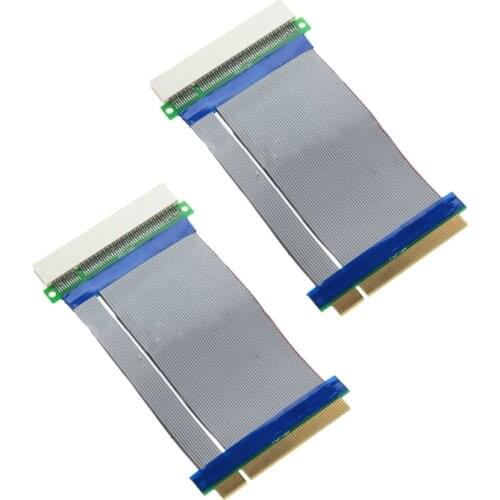 2pcs 32 Bits Flexible PCI Riser Slot Extender Cable Adapter Extension Converter