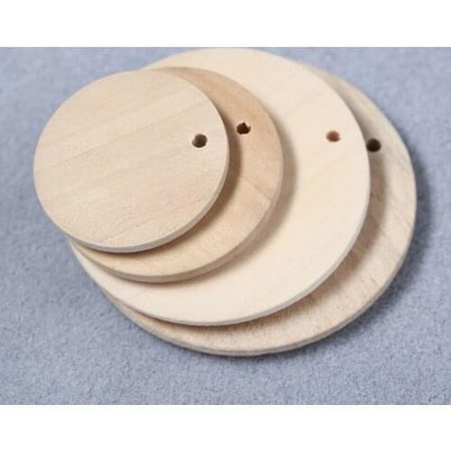 50 Pack - Round Unfinished Wood Pendants - Wooden Circles - 25mm Diameter for Crafts Home Decorations and Ornaments