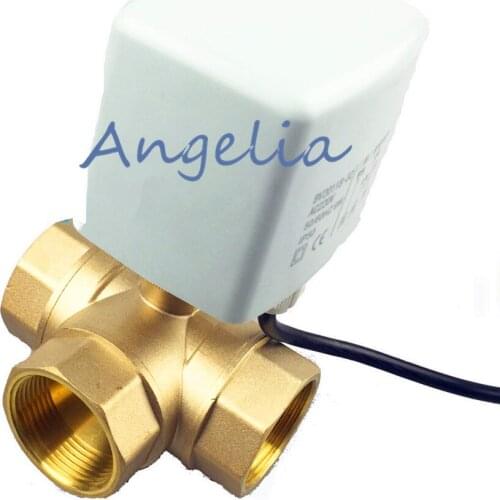 AC220V G3/4" DN20 Brass 3 Way 3 wires CR03 Motorized Ball Valve L Type Electrical Actuator Valve