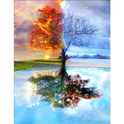 Full Round Drill 5D DIY Diamond Painting "Four season tree" Embroidery Cross Stitch 5D Home Decor