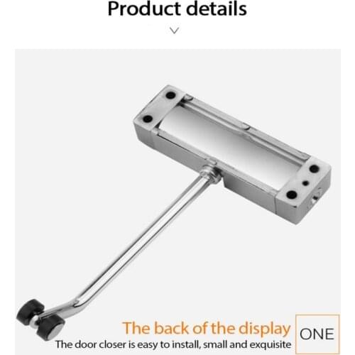 Automatic Mounted Spring Door Closer Stainless Steel Adjustable Surface Door Closer 160x98x20mm Door Closer Home Door Hardware