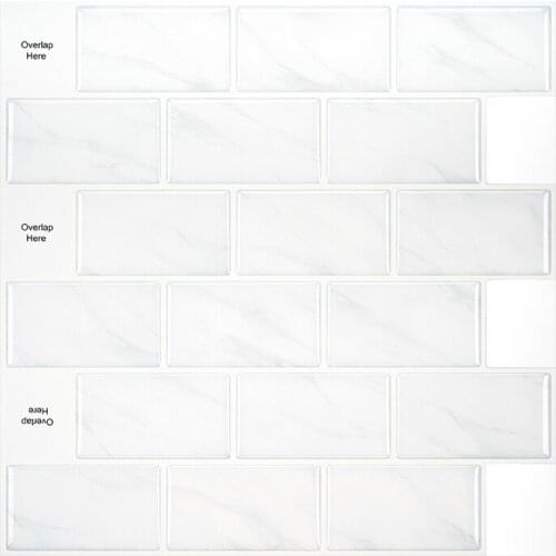 Large self-adhesive tile sticker backsplash 3D wallpaper DIY kitchen bathroom decorative white waterproof wall tiles
