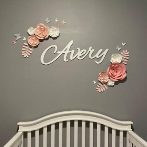Personalized Large Size Wood Name Sign 35cm 45cm 50cm Wide Options Custom Baby Name Sign for Nursery Décor