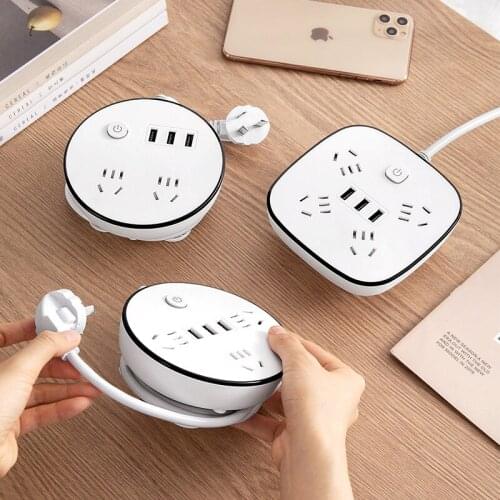 Disc Cute Girl Heart Plug Board With Cable Creative Dormitory Student Small Socket Panel Perforated With USB Plug Board