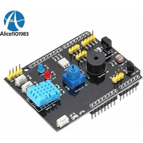 UNO R3 DHT11 LM35 Temperature Humidity Sensor RGB LED IR Receiver Multifunction Expansion Board Adapter For Arduino