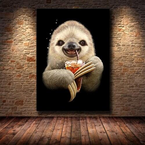 Cute Creative Sloth HD Print Canvas Painting Wall Art Living Room Bedroom Decoration Painting Childrens Gifts