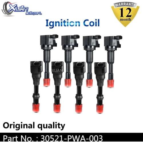 XUAN Car Ignition Coil 30521-PWA-003 For HONDA CITY CIVIC 7 8 VII VIII JAZZ FIT 2 3 III 1.3L 2003-2011 Rear Exhaust Side Only