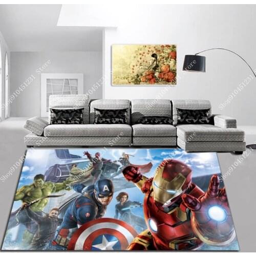 The Avengers Rug Carpet Iron Man Hulk Captain America Door Mats Outdoor Anime Living Room Boys Kids Bedroom Kitchen Floor Mat