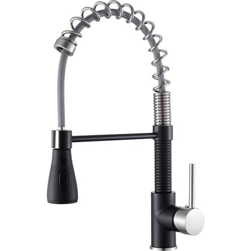 Spring Pull Out Kitchen Faucet Brass black and nickel Pull Down Kitchen Sink Faucet luxury Hot & Cold Kitchen Mixer tap