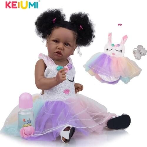 KEIUMI Reborn Baby Dolls Full Body Silicone Girl Newest Fashion Reborn Real Doll Well Packaged Accessories Free Dress Up