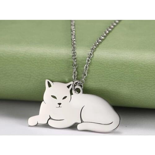 COOLTIME Stainless Steel Jewelry Hollow Out Dog Fox Owl Rhino Stainless Steel Animal Jewelry Gift for Women