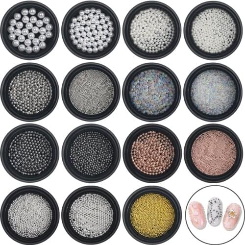 Beads for Nails Micro Metal 0.8-3.0mm 3D Studs Alloy Nail Art Jewelry Charms Supplies Manicure Decorations Steel Caviar Ball