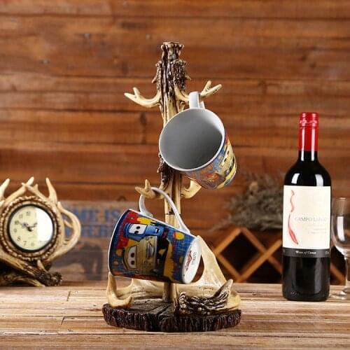 [MGT] Nordic Antler Resin Crafts Cup Holder Wine Glass Holder Decoration Kitchenware Red Wine Cup Holder Deer Head