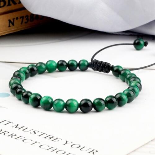 Multicolor 6mm Tiger Eye Beads Adjustable Bracelet For Women Natural Stone Handmade Braided Bracelets Fashion Men Jewelry Gifts