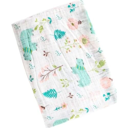 1 PCS Muslin Blankets Baby Cotton Unicorn Print Swaddles For Newborn Baby Photography Wrap Newborn Baby Stroller Cover 2 Layers
