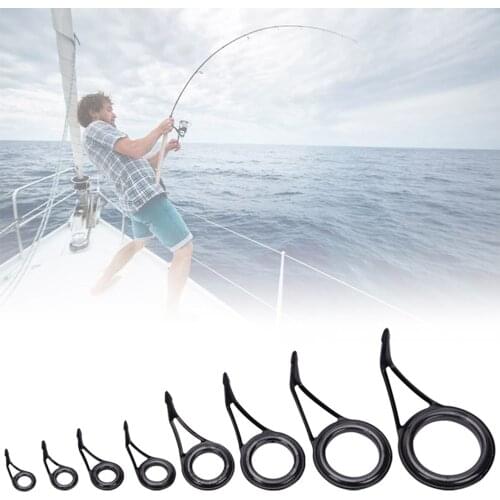 8 Size Fishing Rod Guide Tip Top Ring Circle Pole Repair Kit Set Fishing Accessories6# 8# 10# 12# 16# 20# 25# 30