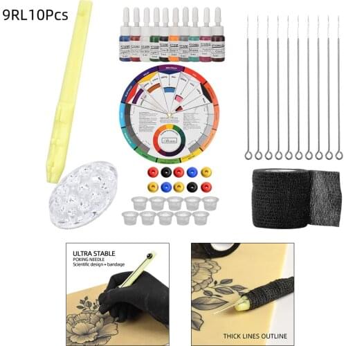 Hand Poke Stick Tattoo Kit DIY Tattoo Supply Ink Tattoo Needles Set for Beginners Artists
