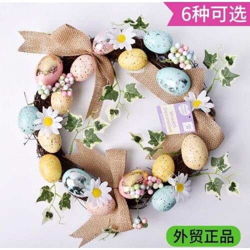 Easter decoration wreath egg weave wreath spring series layout door hanging decoration supplies Easter single