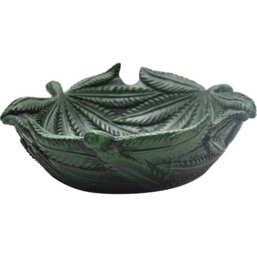 Resin Ashtray Lovely Cartoon Green Leaf Leaves Ash Tray Home Office Funny Decorative Creative Smoking Accessories Men Gift