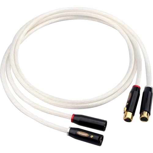 Pair 5N OFC Silver Plated XLR Balance HiFi Audio Connection Cable for Amplifier CD Player