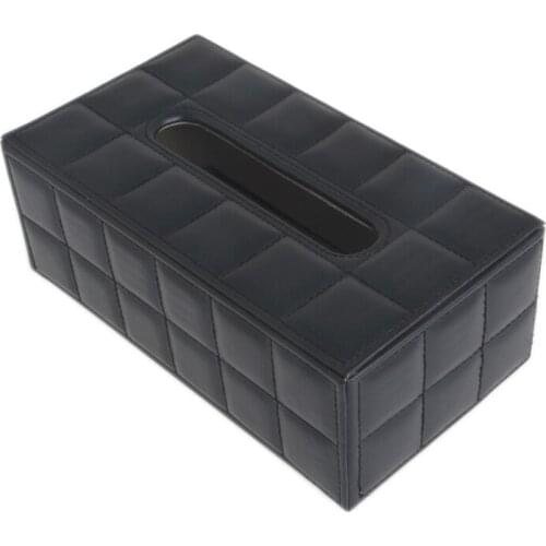 Durable Leather PU Standard Tissue Box Holder For Home Office Car Rectangular