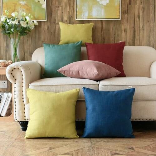 30x40/40/45/50/55cm simple solid color cotton linen cushion cover pillowcase sofa lumbar pillow cover backrest plain pillowcase