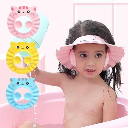 Baby Shower Cap Adjustable Hair Wash Hat for Newborn Infant Ear Protection Safe Children Kids Shampoo Shield Bath Head Cover