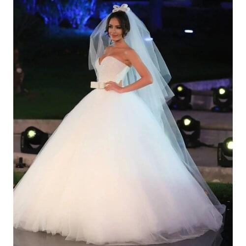 Luxury Crystal Beaded White Ball Gown Wedding Dresses 2016 Princess Plus Size Country Western Wedding Gowns Bride Bridal Dress